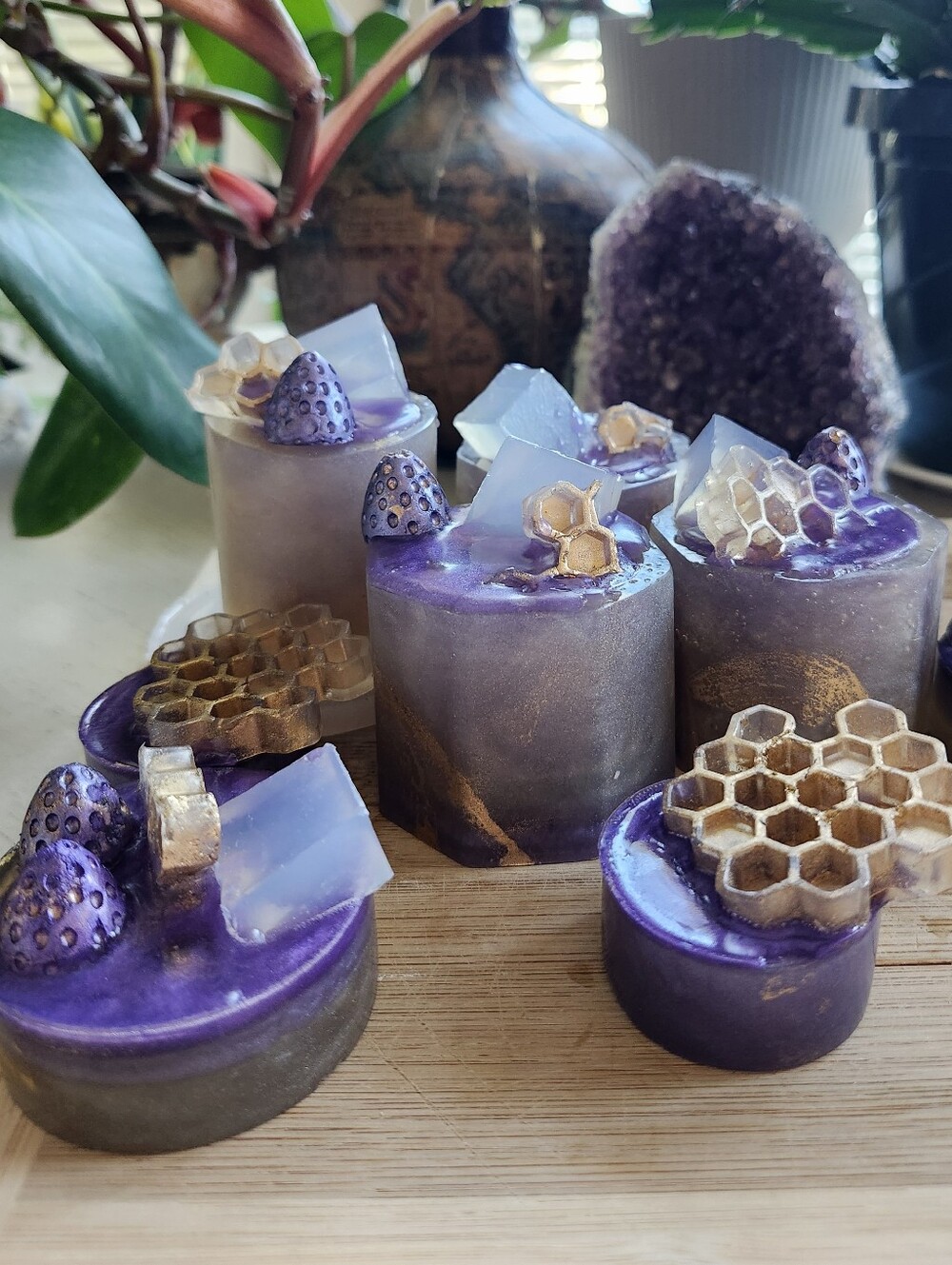 Handmade Blackberry Maple Bourbon Honey Aloe Soap Duo Gift 7+Oz Total (Samples)
